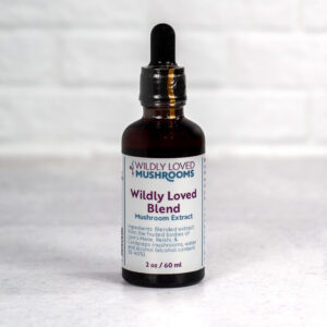 bottle of wildly loved blend mushroom extract